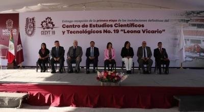 Realizan entrega de la primera etapa de la vocacional 19 en Tecámac